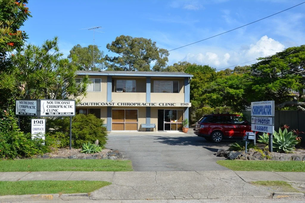 Southcoast Chiropractic Clinic at 198 Nerang Street, Southport, with ample parking and level ground-floor access